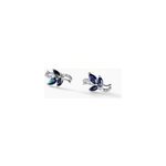 Boucles d'oreilles puces angie or blanc saphir et diamant Boucles d'oreilles puces angie or blanc saphir et diamant