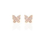 Boucles d'oreilles puces anne - lise argent rose oxyde de zirconium