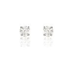 Boucles d'oreilles puces aphrodite platine blanc diamant