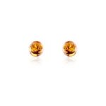 Boucles d'oreilles puces argent blanc brunhilld ambre