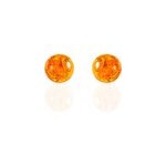Boucles d'oreilles puces argent blanc brunhilld ambre