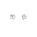 Boucles d'oreilles puces argent blanc cheri perle de culture oxydes