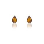 Boucles d'oreilles puces argent blanc junie ambre