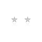 Boucles d'oreilles puces argent blanc katou oxydes de zirconium