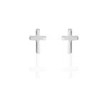Boucles d'oreilles puces ashana argent blanc