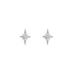 Boucles d'oreilles puces astre precieux argent blanc oxyde