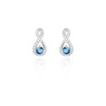 Boucles d'oreilles puces augusta or blanc topaze et oxyde de zirconium Boucles d'oreilles puces augusta or blanc topaze et oxyde de zirconium
