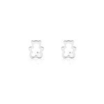 Boucles d'oreilles puces baptista ours or blanc oxydes Boucles d'oreilles puces baptista ours or blanc oxydes