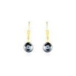 Boucles d'oreilles puces baroque dormeuse or jaune perle de tahiti Boucles d'oreilles puces baroque dormeuse or jaune perle de tahiti