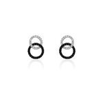 Boucles d'oreilles puces bella or blanc diamant