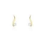 Boucles d'oreilles puces beryl virgule or jaune oxyde de zirconium