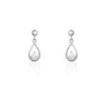 Boucles d'oreilles puces bethilda argent blanc oxyde de zirconium