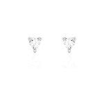 Boucles d'oreilles puces breana argent blanc oxyde de zirconium