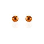 Boucles d'oreilles puces brunhild argent blanc ambre
