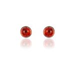 Boucles d'oreilles puces brunhild argent blanc ambre