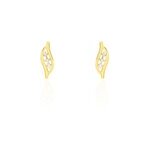 Boucles d'oreilles puces caline or jaune diamant