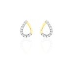 Boucles d'oreilles puces chrystalise or jaune diamant Boucles d'oreilles puces chrystalise or jaune diamant