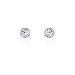 Boucles d'oreilles puces daria serti clos or blanc oxyde de zirconium