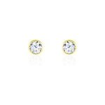 Boucles d'oreilles puces daria serti clos or jaune oxyde de zirconium
