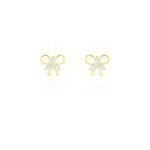 Boucles d'oreilles puces darina noeud or jaune oxyde de zirconium Boucles d'oreilles puces darina noeud or jaune oxyde de zirconium