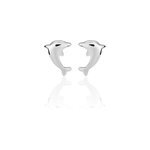 Boucles d'oreilles puces dauphinos argent blanc