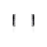 Boucles d'oreilles puces demi lune or blanc diamant
