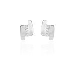 Boucles d'oreilles puces dolene or blanc diamant