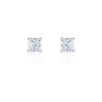 Boucles d'oreilles puces doreen carre or blanc oxyde de zirconium