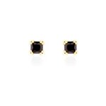 Boucles d'oreilles puces doreen carre or jaune oxyde de zirconium