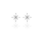 Boucles d'oreilles puces eclat argent blanc oxyde de zirconium
