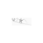 Boucles d'oreilles puces eden or blanc oxyde de zirconium