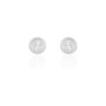 Boucles d'oreilles puces eden serti pneu or blanc oxyde de zirconium