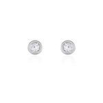 Boucles d'oreilles puces eden serti pneu or blanc oxyde de zirconium
