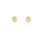 Boucles d'oreilles puces eden serti pneu or jaune oxyde de zirconium