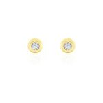 Boucles d'oreilles puces eden serti pneu or jaune oxyde de zirconium