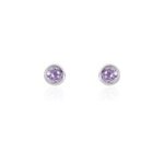 Boucles d'oreilles puces edy serti clos or blanc amethyste Boucles d'oreilles puces edy serti clos or blanc amethyste