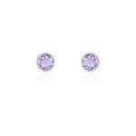 Boucles d'oreilles puces edy serti clos or blanc amethyste Boucles d'oreilles puces edy serti clos or blanc amethyste