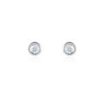 Boucles d'oreilles puces edy serti clos or blanc topaze Boucles d'oreilles puces edy serti clos or blanc topaze