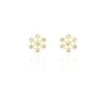 Boucles d'oreilles puces eileen flocon or jaune oxyde de zirconium