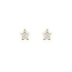 Boucles d'oreilles puces elais etoile 0 or jaune strass