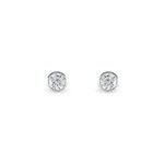 Boucles d'oreilles puces elda serti clos or blanc oxyde de zirconium