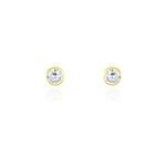 Boucles d'oreilles puces elda serti clos or jaune oxyde de zirconium