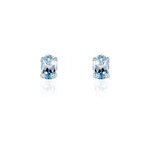 Boucles d'oreilles puces elea serti griffe or blanc topaze Boucles d'oreilles puces elea serti griffe or blanc topaze