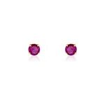 Boucles d'oreilles puces elea serti griffe or jaune rubis