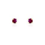 Boucles d'oreilles puces elea serti griffe or jaune rubis