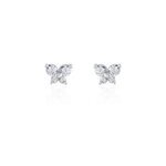 Boucles d'oreilles puces eleanor fleur or blanc oxyde de zirconium Boucles d'oreilles puces eleanor fleur or blanc oxyde de zirconium