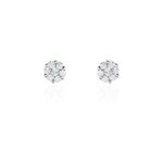 Boucles d'oreilles puces eleanor fleur or blanc oxyde de zirconium