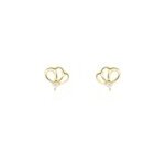 Boucles d'oreilles puces eleanor fleur or jaune oxyde de zirconium