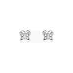 Boucles d'oreilles puces farasha argent blanc oxyde de zirconium