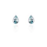 Boucles d'oreilles puces fassia or blanc topaze Boucles d'oreilles puces fassia or blanc topaze